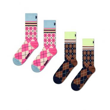 【HAPPY SOCKS】Graphic&Symbols系列-混色菱格紋
