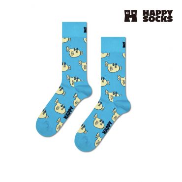 【HAPPY SOCKS】Animals系列-趣味潛水河豚潮襪（親子款）