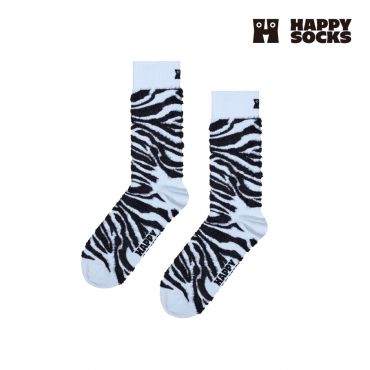 【HAPPY SOCKS】Animals系列-毛絨斑馬襪
