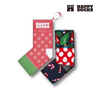 【HAPPY SOCKS】Gift系列-耶誕襪3入組