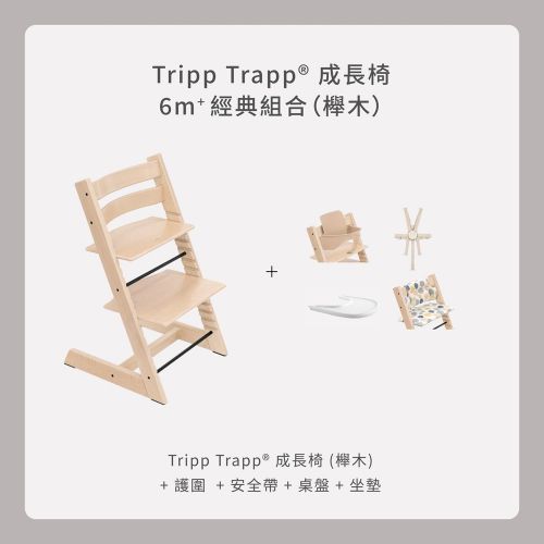 Tripp Trapp成長椅－6m+經典組合（櫸木）